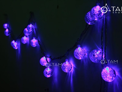 Dây đèn led trái bi bọt nước bi lớn 4cm [Nhiều màu/ Dài 5m] DAYDEN-10