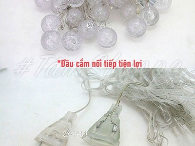 Dây đèn led trái bi bọt nước bi lớn 4cm [Nhiều màu/ Dài 5m] DAYDEN-10