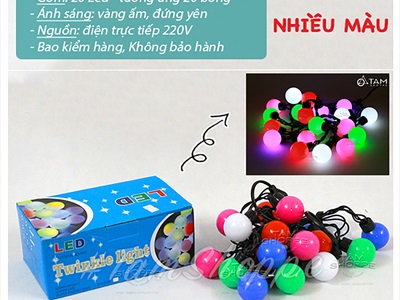 Dây đèn led trái chanh nhựa đục [4m 20bóng- Điện] DAYDEN-13