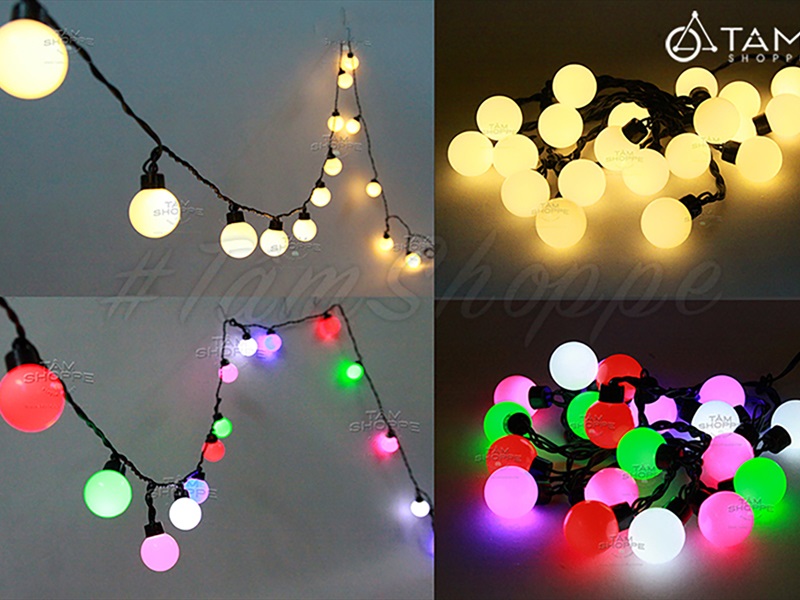 Dây đèn led trái chanh nhựa đục [4m 20bóng- Điện] DAYDEN-13