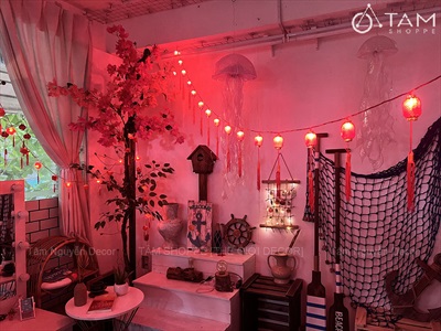Dây đèn lồng Tết màu đỏ phát sáng [Nhiều kiểu - Điện] DAYDEN-26