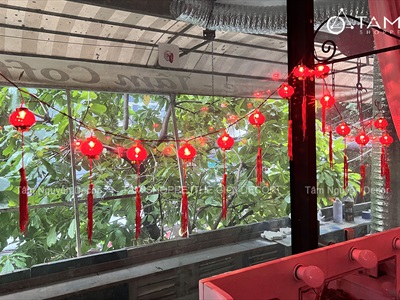 Dây đèn lồng Tết màu đỏ phát sáng [Nhiều kiểu - Điện] DAYDEN-26