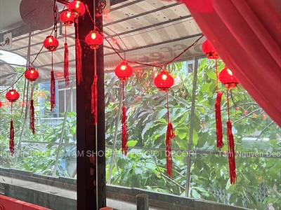Dây đèn lồng Tết màu đỏ phát sáng [Nhiều kiểu - Điện] DAYDEN-26