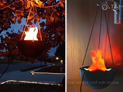 Đèn ngọn lửa giả 3D trang trí để bàn và treo LED-LUA3D