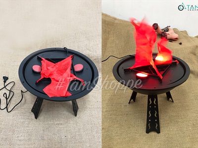 Đèn ngọn lửa giả 3D trang trí để bàn và treo LED-LUA3D