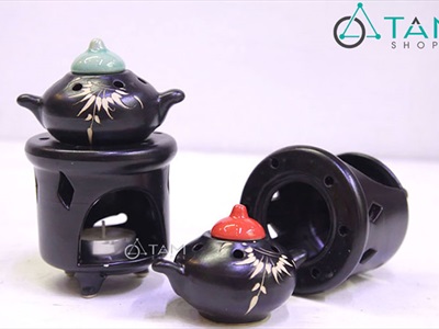 Đèn đốt tinh dầu hình ấm trà DDTD-GOM-01