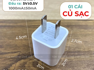 Củ sạc nhanh cổng USB 5V 1A - Dây cáp Type-C [Loại tốt] CUSAC-01