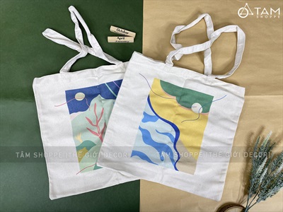 Túi tote vải canvas chủ đề bảo vệ môi trường [Đeo vai - Dày đẹp] TUIVAI-02