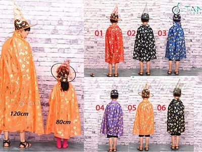 Áo choàng phù thuỷ in hoạ tiết ánh kim nhiều màu [Mềm mịn - Size 80/120cm] AOCHOANG-03