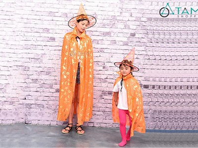 Áo choàng phù thuỷ in hoạ tiết ánh kim nhiều màu [Mềm mịn - Size 80/120cm] AOCHOANG-03