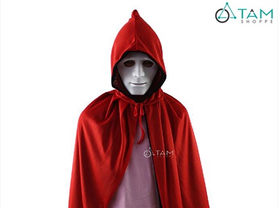 Áo choàng thần chết 2 lớp đen đỏ [Mềm mịn - Size 90/110/150cm] AOCHOANG-02