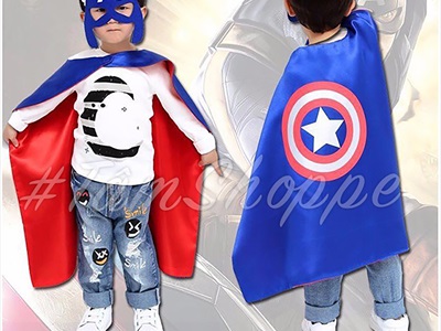 Set áo choàng + mặt nạ nỉ hoá trang siêu anh hùng cho bé [Vải 2 lớp - Nhiều kiểu] SPKHT-HLW-03