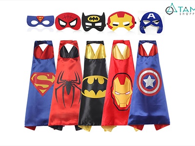 Set áo choàng + mặt nạ nỉ hoá trang siêu anh hùng cho bé [Vải 2 lớp - Nhiều kiểu] SPKHT-HLW-03