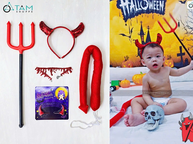 Bộ đồ hóa trang tiểu yêu tinh cho bé [Nhiều món - dưới 6 tuổi] SPKHT-HLW-01