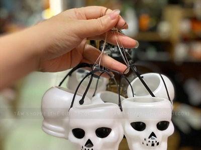 Giỏ xin kẹo Halloween đầu lâu nhí 6cm [Nhỏ nhắn - Làm phụ kiện] XINKEO-04