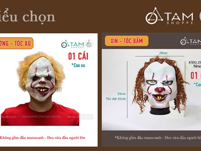 Mặt nạ chú hề ma quái kinh dị IT [Cao su/ Người lớn] MATNA-136