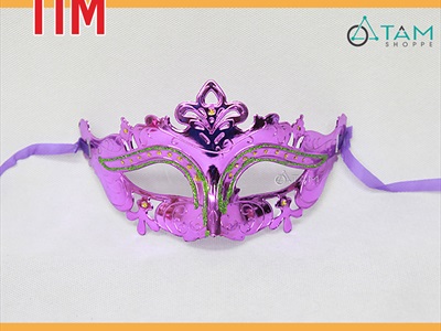 Mặt nạ nửa mặt chóp vương miện mắt đính đá [Nửa mặt trên - nhiều màu] MATNA-114