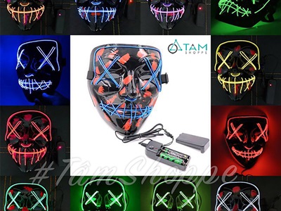 Mặt nạ đèn led EL Hiphop trình diễn [Dây dài 1m2/ Nhiều kiểu] MATNA-139