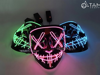 Mặt nạ đèn led EL Hiphop trình diễn [Dây dài 1m2/ Nhiều kiểu] MATNA-139