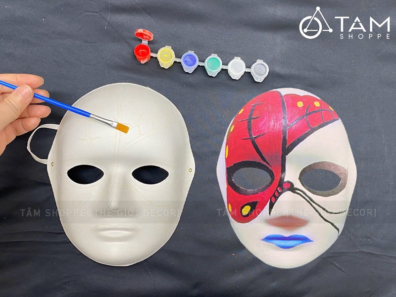 Mặt nạ giấy trắng tự tô màu full mặt cơ bản [Full mặt - DIY] MATNA-123