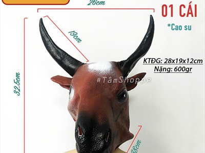 Mặt nạ hoá trang đầu trâu đầu ngựa 3D [Cao su/ Người lớn] MATNA-135