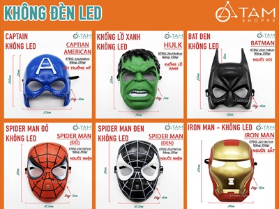 Mặt nạ siêu anh hùng nhựa cho bé [Nhiều kiểu - Led/ không led] MATNA-125