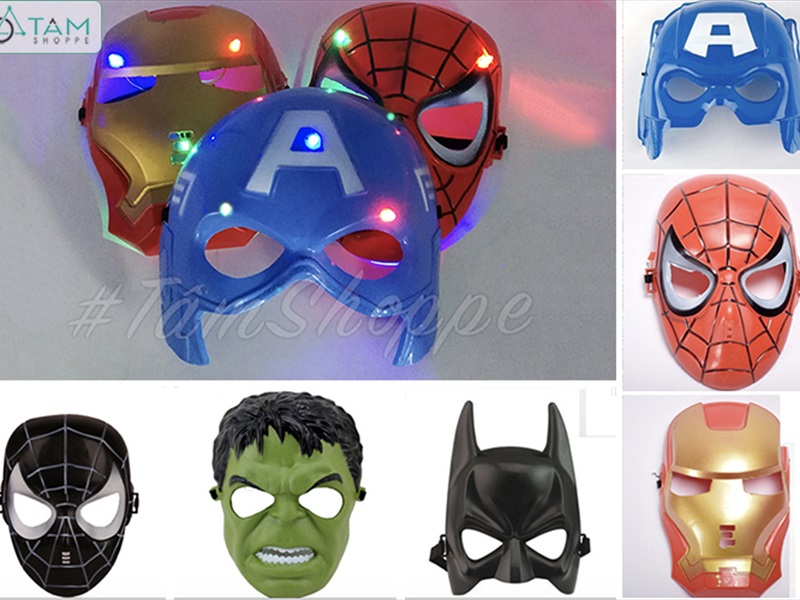 Mặt nạ siêu anh hùng nhựa cho bé [Nhiều kiểu - Led/ không led] MATNA-125