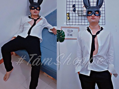 Mặt nạ thỏ Bunny tai dài hoá trang sexy [Nửa mặt trên - 2 màu] MATNA-129