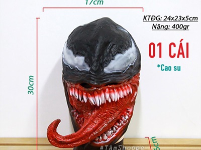 Mặt nạ Venom 3D lưỡi dài kinh dị [Cao su/ Người lớn] MATNA-138