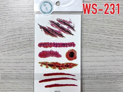 Miếng dán hình xăm giả sẹo, hoạ tiết hoá trang [Nhiều kiểu - Dễ dán] HINHXAM-01