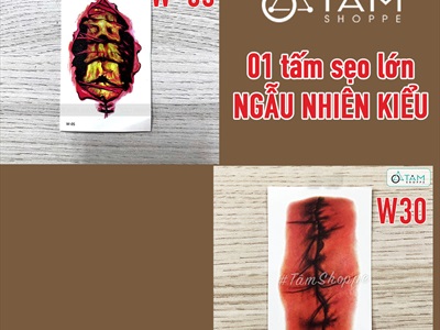 Miếng dán hình xăm giả sẹo, hoạ tiết hoá trang [Nhiều kiểu - Dễ dán] HINHXAM-01