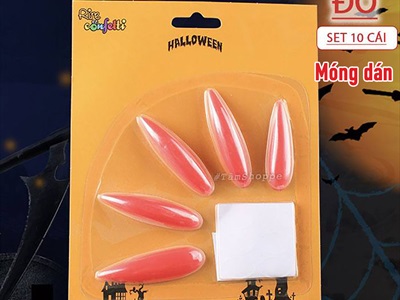 Set 10 móng tay nhọn hoá trang yêu tinh, ma quỷ [Kiểu dán/ chụp - Đủ màu] MONGTAY-01