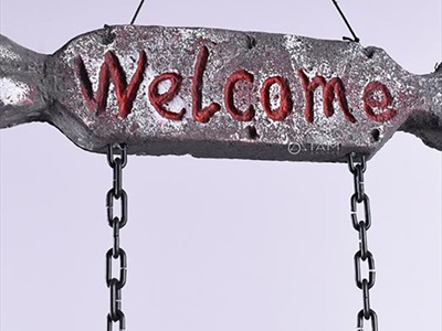 Bảng treo cửa Halloween 2 bộ xương ngồi xích đu [Độc đáo - Dài 90cm] BANGTREO-HLW-02