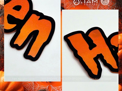 Bộ chữ Happy Halloween mút xốp màu cam đen [Tặng bkeo 2 mặt] CHUMUT-02