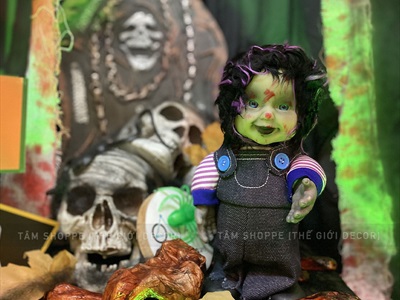 Búp bê Halloween điện tử biết đi biết nói (cảm ứng tiếng động - tặng Pin) HLW-MAQUY-06