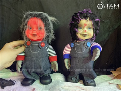 Búp bê Halloween điện tử biết đi biết nói (cảm ứng tiếng động - tặng Pin) HLW-MAQUY-06