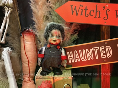 Búp bê Halloween điện tử biết đi biết nói (cảm ứng tiếng động - tặng Pin) HLW-MAQUY-06