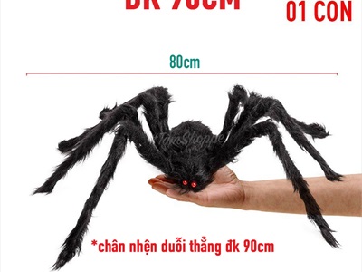 Con nhện đen lông xù chân kẽm ĐK 30-90cm TCV-NHEN-02