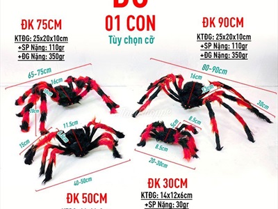 Con nhện màu đốm lông xù chân kẽm ĐK 30-90cm TCV-NHEN-03