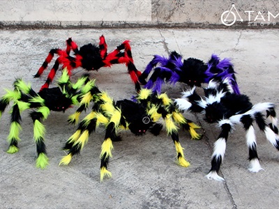 Con nhện màu đốm lông xù chân kẽm ĐK 30-90cm TCV-NHEN-03