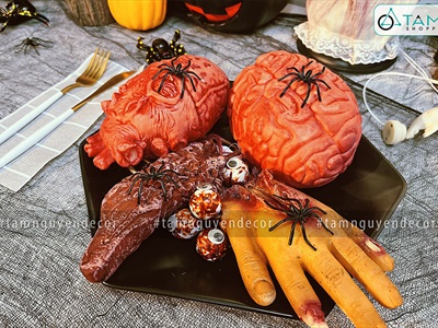 Set 10 con nhện đen tăm nhí nhỏ xíu [5x4cm - Nhựa cứng] TCV-NHEN-09