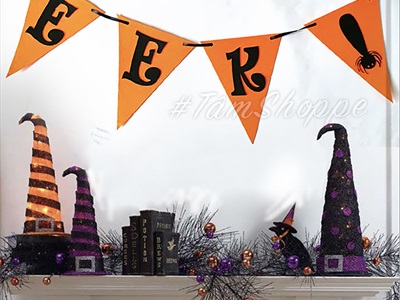 Dây banner nỉ Happy Halloween - Treats - Boo - Eek [Kèm dây - Nhiều kiểu] BANER-HLW-07