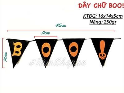 Dây banner nỉ Happy Halloween - Treats - Boo - Eek [Kèm dây - Nhiều kiểu] BANER-HLW-07