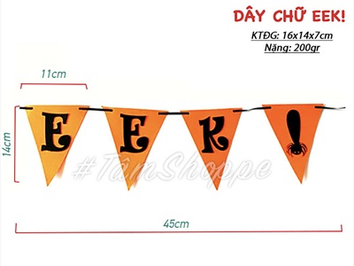 Dây banner nỉ Happy Halloween - Treats - Boo - Eek [Kèm dây - Nhiều kiểu] BANER-HLW-07