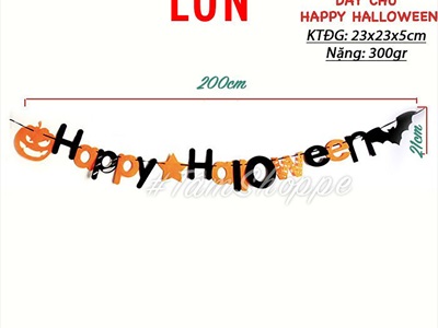 Dây banner nỉ Happy Halloween - Treats - Boo - Eek [Kèm dây - Nhiều kiểu] BANER-HLW-07