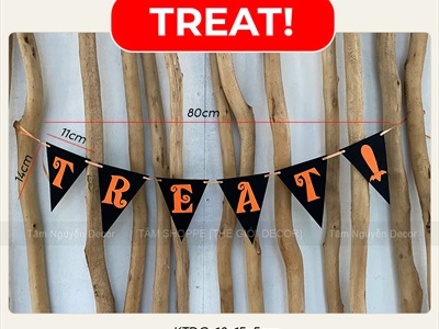 Dây banner nỉ Happy Halloween - Treats - Boo - Eek [Kèm dây - Nhiều kiểu] BANER-HLW-07