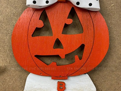 Dây treo Halloween gỗ bí sọ mèo dài 40cm [Nghộ nghĩnh - Gỗ] DTR-HLW-04