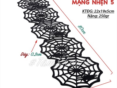 Dây treo Halloween nỉ đen 30-80cm nhiều kiểu [Có dây treo - 2 lớp] DTR-HLW-07
