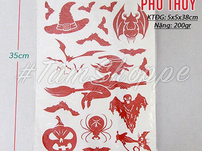Decal Halloween dán kính tay chân máu khổ 80x80cm [Có keo - Chi tiết rời] DECAL-HLW-07