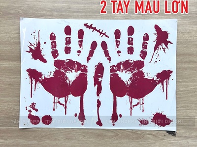 Decal Halloween dán kính tay chân máu khổ 80x80cm [Có keo - Chi tiết rời] DECAL-HLW-07